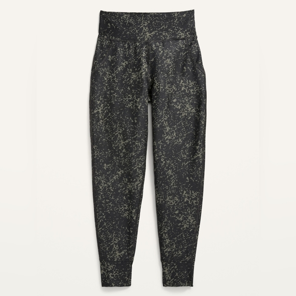 NWT Old Navy High-Waisted PowerSoft Pocket Joggers Girls Size XXL 18 Green Black - Picture 2 of 10